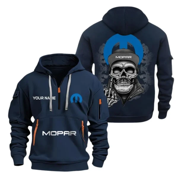 Hoodie Half Zipper Exclusive Logo Gift For Classic Auto Enthusiasts Enthusiasts CAR166 - Navy
