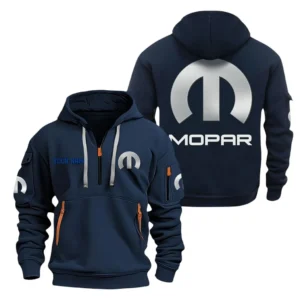 Hoodie Half Zipper Exclusive Logo Gift For Muscle Car Parts Enthusiasts CAR200 - Navy
