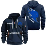 American Auto Upgrades Hoodie Half Zipper, All Over Print Hoodie Gift For American Auto Upgrades Enthusiasts CAR170 - Navy