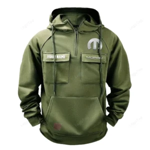 High-Performance Mods Tactical Quarter Zip Hoodie, Exclusive Logo Hoodie For Car Enthusiasts CAR109 - Army Green