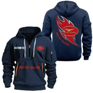 Hoodie Half Zipper Exclusive Logo Gift For Racing Bike Enthusiasts CAR170 - Navy