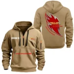 Street Bike Hoodie Half Zipper, All Over Print Hoodie Gift For Street Bike Enthusiasts CAR170 - Khaki