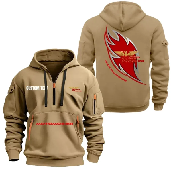 Street Bike Hoodie Half Zipper, All Over Print Hoodie Gift For Street Bike Enthusiasts CAR170 - Khaki