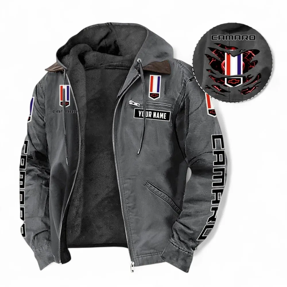 Muscle Car Hooded And Flannel Hoodie, Sporty & Casual  Hoodie For Car Lovers CAR391 - Gray