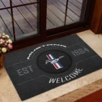 Performance Car Doormat, Durable Auto-Inspired Rug for Garage or Home Entry CAR169 - Black