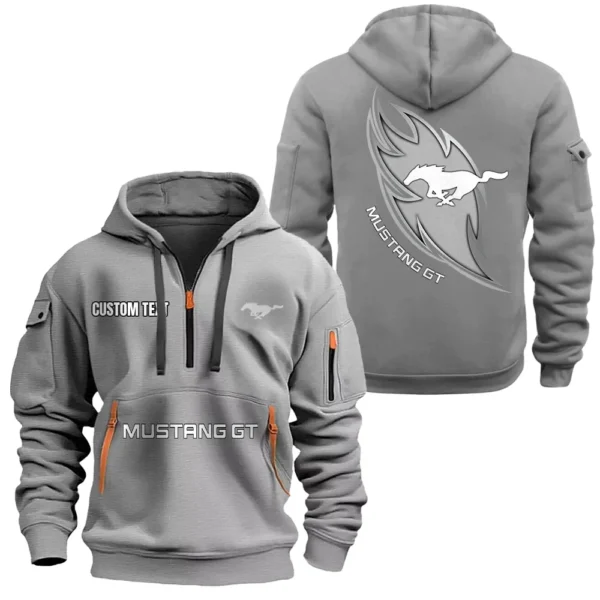 Hoodie Half Zipper Exclusive Logo Gift For Racing Car Enthusiasts CAR170 - Gray