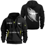 Hoodie Half Zipper Exclusive Logo Gift For High-Performance Vehicle Enthusiasts CAR170 - Black