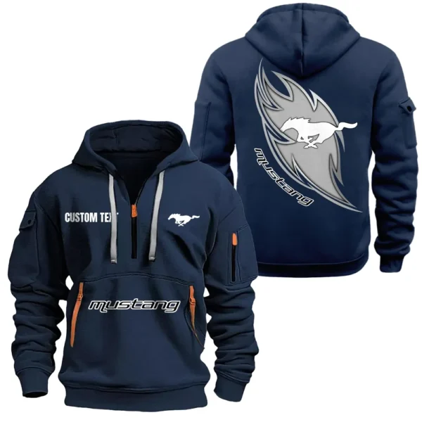 Hoodie Half Zipper Exclusive Logo Gift For Motorsport Vehicle Enthusiasts CAR170 - Navy