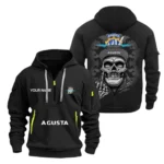 Hoodie Half Zipper Exclusive Logo Gift For Racing Legend Enthusiasts CAR166 - Black