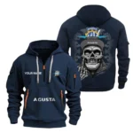 Hoodie Half Zipper Exclusive Logo Gift For Agile Two-Wheeler Enthusiasts CAR166 - Navy