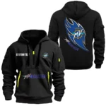 Hoodie Half Zipper Exclusive Logo Gift For High-Performance Ride Enthusiasts CAR170 - Black