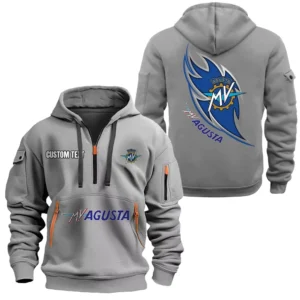 Hoodie Half Zipper Exclusive Logo Gift For Track-Ready Motorcycle Enthusiasts CAR170 - Gray