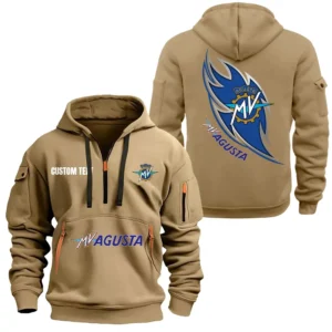 Sport Bike Hoodie Half Zipper, All Over Print Hoodie Gift For Sport Bike Enthusiasts CAR170 - Khaki