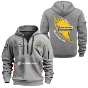 Ranch Tractor Hoodie Half Zipper, All Over Print Hoodie Gift For Ranch Tractor Enthusiasts CAR170 - Gray