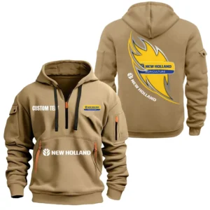 Hoodie Half Zipper Exclusive Logo Gift For Tillage Equipment Enthusiasts CAR170 - Khaki