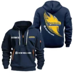 Hoodie Half Zipper Exclusive Logo Gift For Heavy Farm Vehicle Enthusiasts CAR170 - Navy