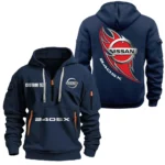 Hoodie Half Zipper Exclusive Logo Gift For Electric Vehicle Enthusiasts CAR170 - Navy