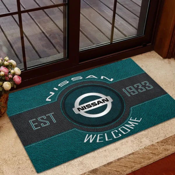 Family Sedan Doormat, Automotive Logo Style Floor Mat CAR169 - Cyan