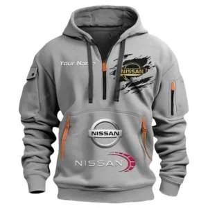 Hoodie Half Zipper Exclusive Logo Gift For Electric Vehicle Enthusiasts CAR113 - Gray