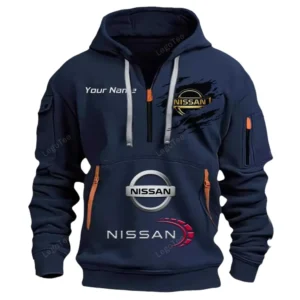 Hoodie Half Zipper Exclusive Logo Gift For JDM Legend Enthusiasts CAR113 - Navy