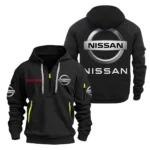 Work Truck Hoodie Half Zipper, Exclusive Logo Hoodie For Work Truck Enthusiasts CAR200 - Black