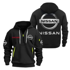 Work Truck Hoodie Half Zipper, Exclusive Logo Hoodie For Work Truck Enthusiasts CAR200 - Black