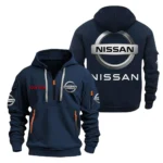 JDM Legend Hoodie Half Zipper, All Over Print Hoodie Gift For JDM Legend Enthusiasts CAR200 - Navy
