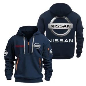 JDM Legend Hoodie Half Zipper, All Over Print Hoodie Gift For JDM Legend Enthusiasts CAR200 - Navy