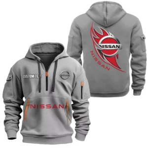 Hoodie Half Zipper Exclusive Logo Gift For Electric Vehicle Enthusiasts CAR170 - Gray