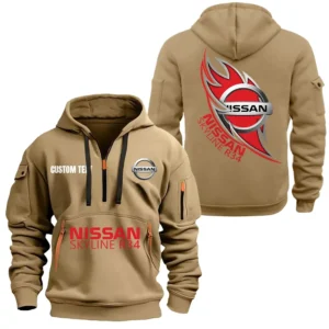 Crossover SUV Hoodie Half Zipper, All Over Print Hoodie Gift For Crossover SUV Enthusiasts CAR170 - Khaki