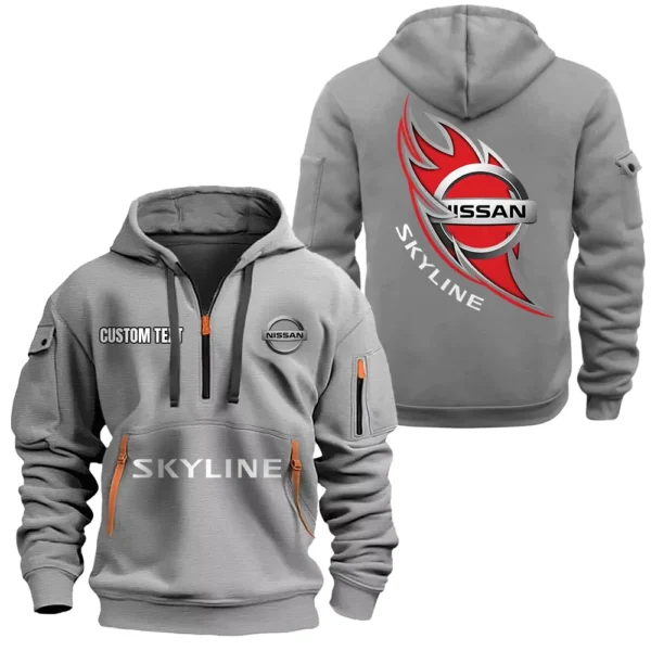 Hoodie Half Zipper Exclusive Logo Gift For Urban Auto Enthusiasts CAR170 - Gray