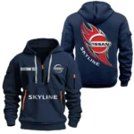 Hoodie Half Zipper Exclusive Logo Gift For Work Truck Enthusiasts CAR170 - Navy