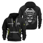Hoodie Half Zipper Exclusive Logo Gift For Road-Ready Truck Enthusiasts CAR166 - Black