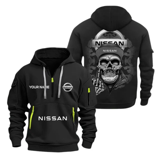 Hoodie Half Zipper Exclusive Logo Gift For Road-Ready Truck Enthusiasts CAR166 - Black