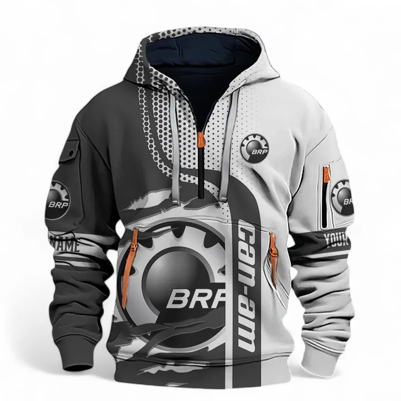 Off-Road Adventure Bike Hoodie Half Zip 3D, Sporty Urban Look Hoodie For Car Lovers CAR398 - Black
