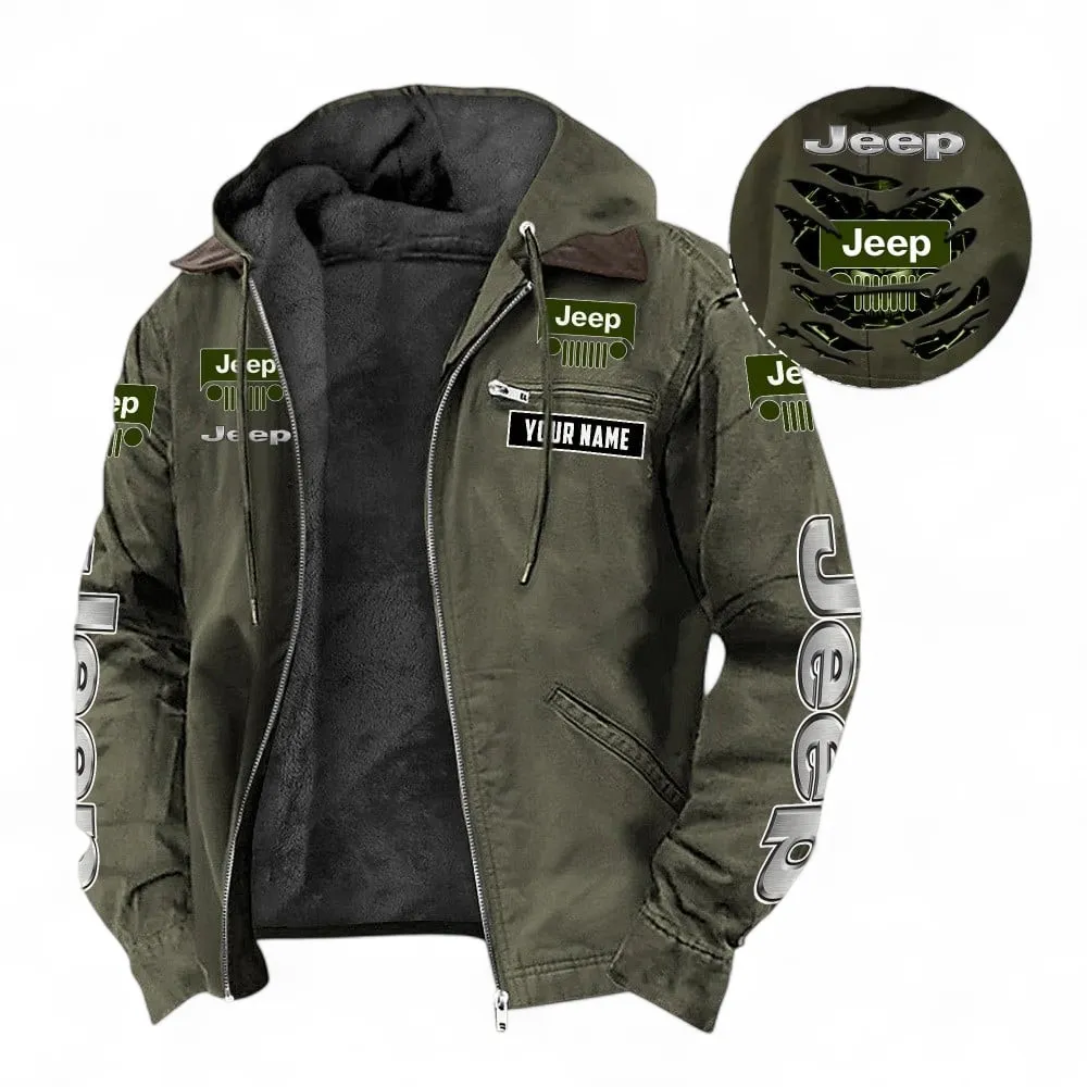 Off-Road SUV Brand Hooded And Flannel Hoodie, Comfortable Urban Hoodie For Car Lovers CAR391 - Green