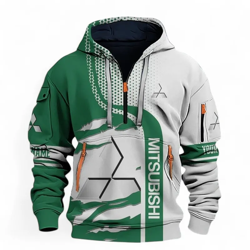 Off-Road SUV Hoodie Half Zip 3D, Comfortable Everyday Hoodie For Car Lovers CAR396 - Green