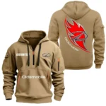 Hoodie Half Zipper Exclusive Logo Gift For Grand Touring Car Enthusiasts CAR170 - Khaki