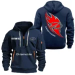 Hoodie Half Zipper Exclusive Logo Gift For Vehicle Prestige Enthusiasts CAR170 - Navy