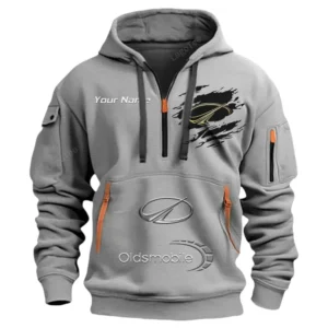 Hoodie Half Zipper Exclusive Logo Gift For Car Premium Sedan Enthusiasts CAR113 - Gray