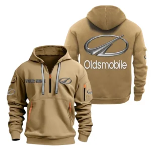 Car Premium Sedan Hoodie Half Zipper, All Over Print Hoodie Gift For Car Premium Sedan Enthusiasts CAR200 - Khaki