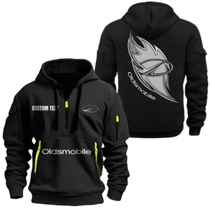 Hoodie Half Zipper Exclusive Logo Gift For Auto High-End Enthusiasts CAR170 - Black