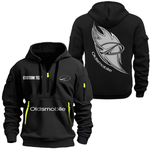 Hoodie Half Zipper Exclusive Logo Gift For Auto High-End Enthusiasts CAR170 - Black