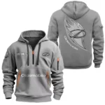 Hoodie Half Zipper Exclusive Logo Gift For Full-Size Luxury Auto Enthusiasts CAR170 - Gray