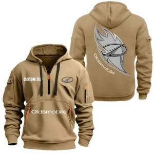 Hoodie Half Zipper Exclusive Logo Gift For Car Premium Sedan Enthusiasts CAR170 - Khaki