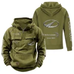 Mid-Size Vehicle Tactical Quarter Zip Hoodie, Exclusive Logo Hoodie For Car Enthusiasts CAR960 - Army Green