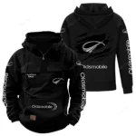 Retro Coupe Tactical Quarter Zip Hoodie, Exclusive Logo Hoodie For Car Enthusiasts CAR122 - Black