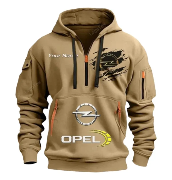 Hoodie Half Zipper Exclusive Logo Gift For Affordable Automobile Enthusiasts CAR113 - Khaki