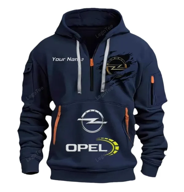 Hoodie Half Zipper Exclusive Logo Gift For Urban Car Enthusiasts CAR113 - Navy