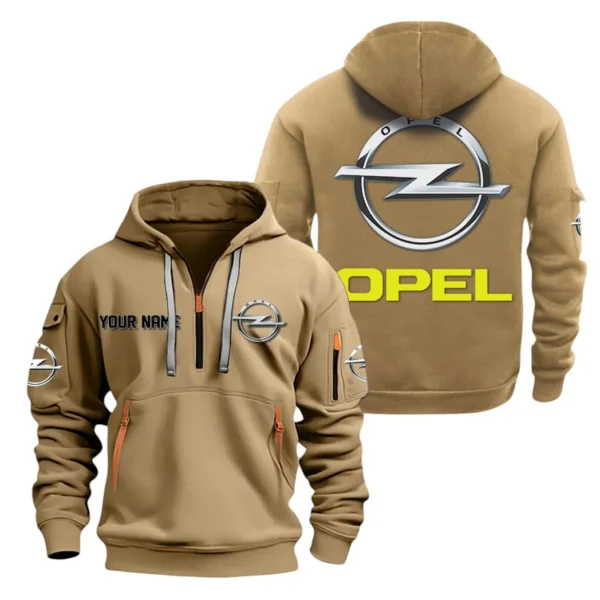 Hoodie Half Zipper Exclusive Logo Gift For German Compact Car Enthusiasts CAR200 - Khaki